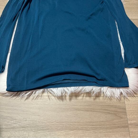 LAFAYETTE 148 NY Flare Sleeves Elegant Teal Women's Top - Picture 4 of 7